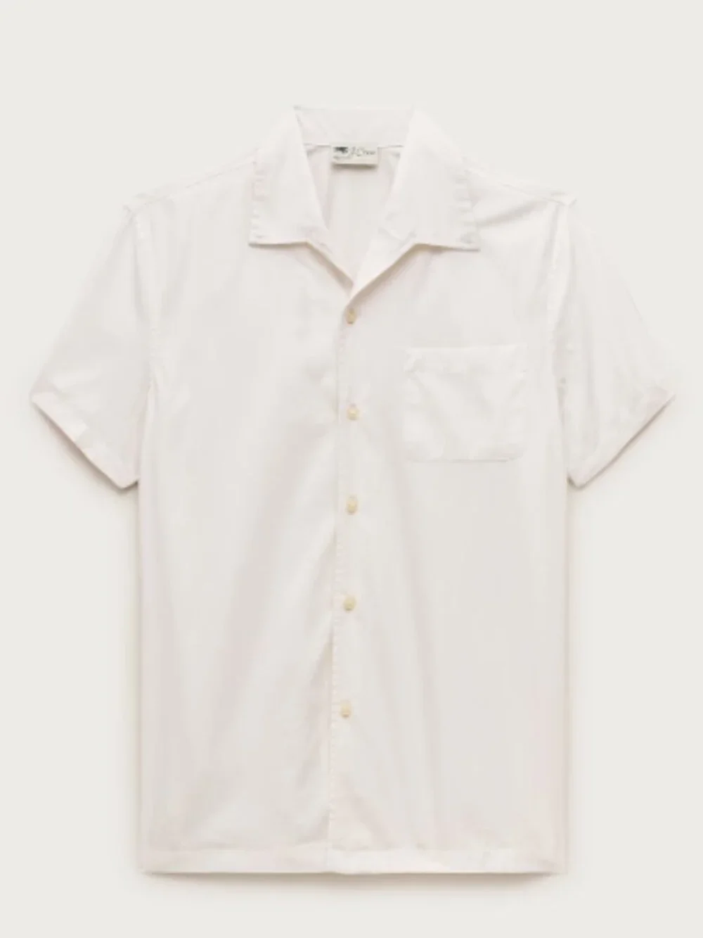 Men's JCrew Short-sleeve cotton poplin camp-collar shirt, size L